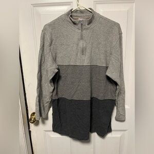 Vintage Bobbie Brooks Men's Gray and Dark Gray quarter Sweater